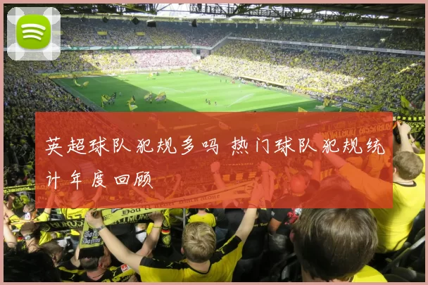 英超球队犯规多吗 热门球队犯规统计年度回顾